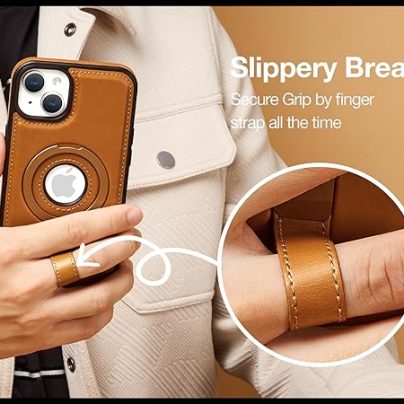 iPhone 13 Mini Leather Case With Ringstand