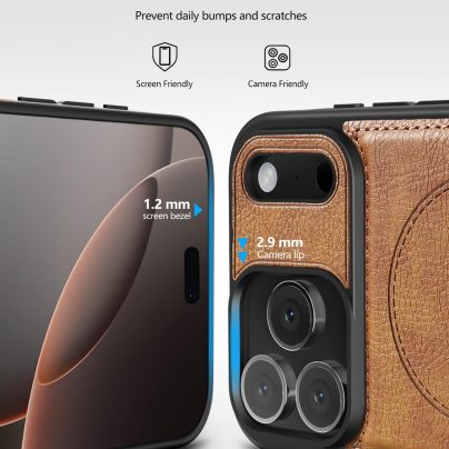 iPhone 17 Pro Max Leather Case With Kickstand