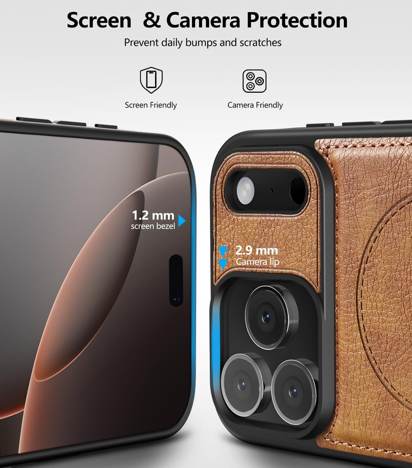 iPhone 17 Pro Max Leather Case With Kickstand