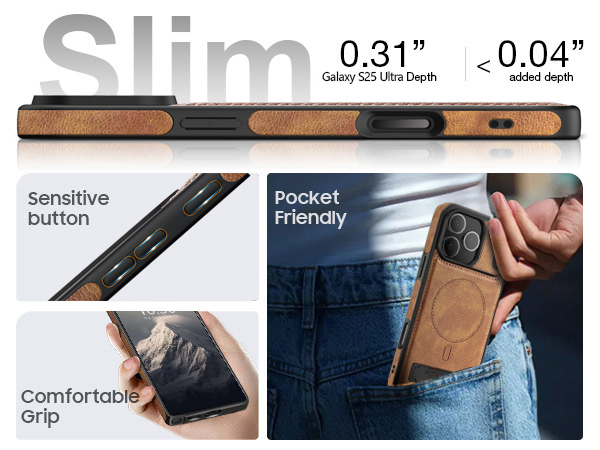 iPhone 17 Pro Max Leather Case With Kickstand