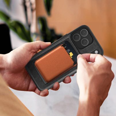 iPhone 17 Pro Max Leather Case With Kickstand