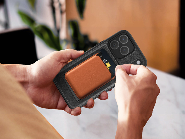 iPhone 17 Pro Max Leather Case With Kickstand