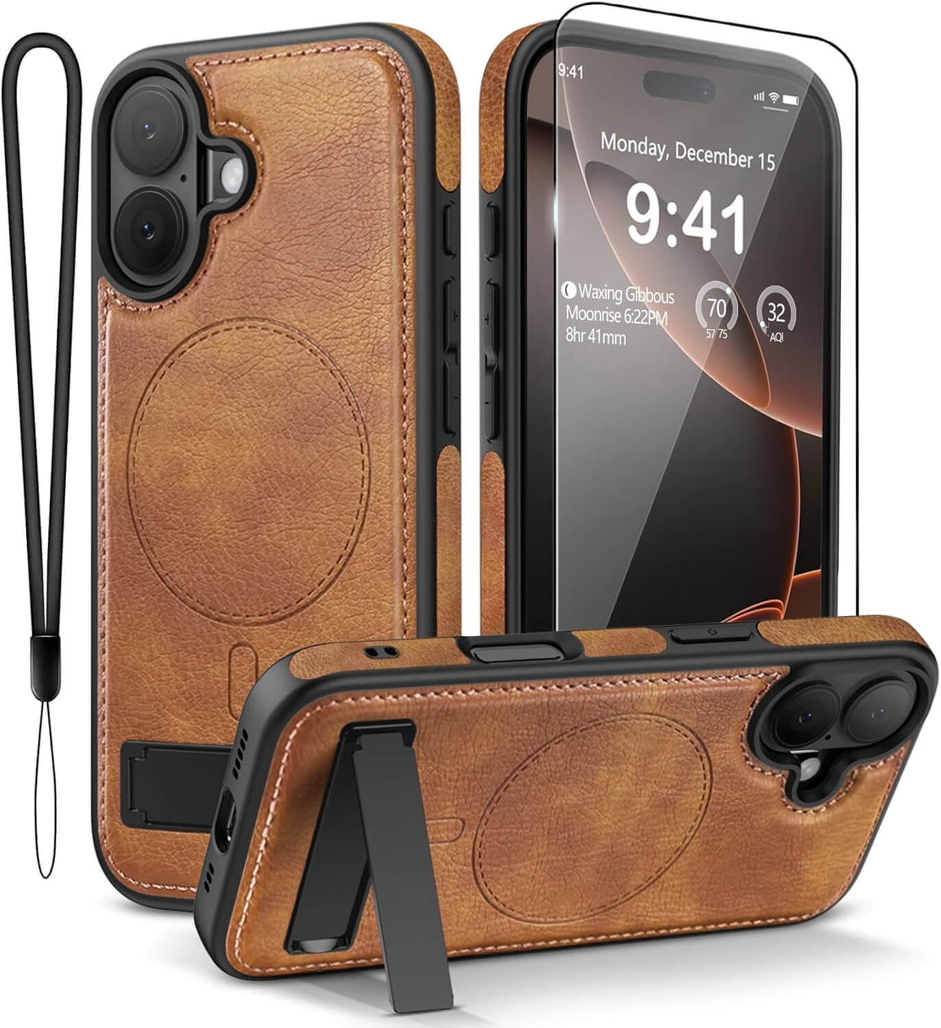 iphone 17 leather case With Kickstand