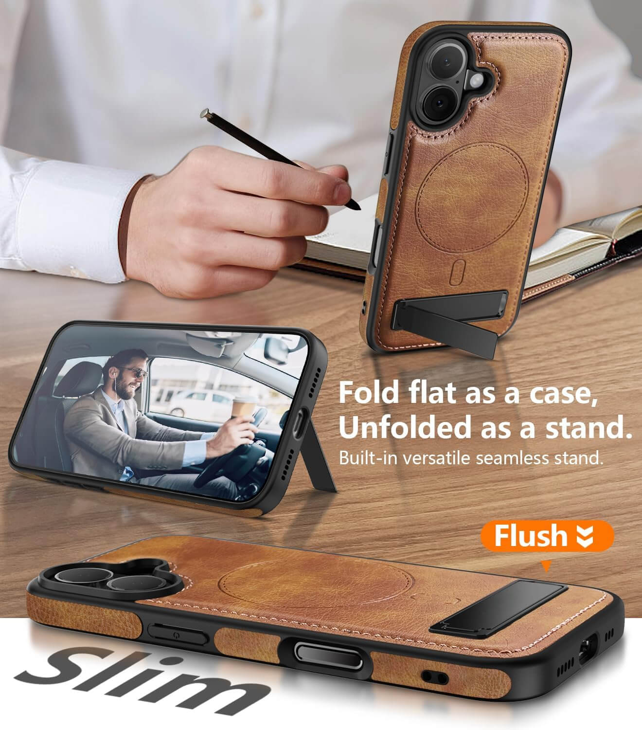 iphone 17 leather case With Kickstand