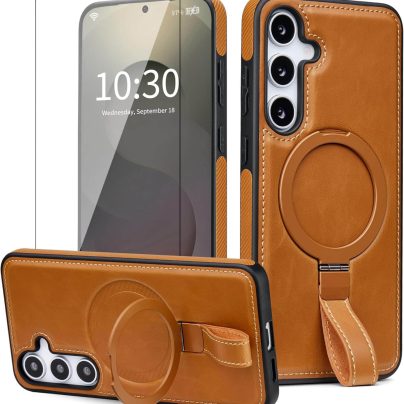 Samsung S21 Plus Leather Case With Ring Stand