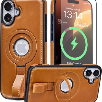 iPhone 17 Leather Case With Ring stand