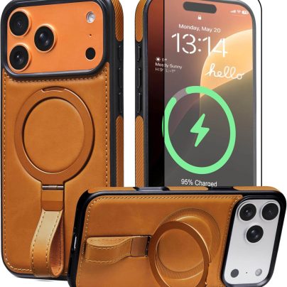 iPhone 17 Pro Max Leather Case With Ringstand