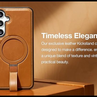 Samsung S21 Plus Leather Case With Ring Stand