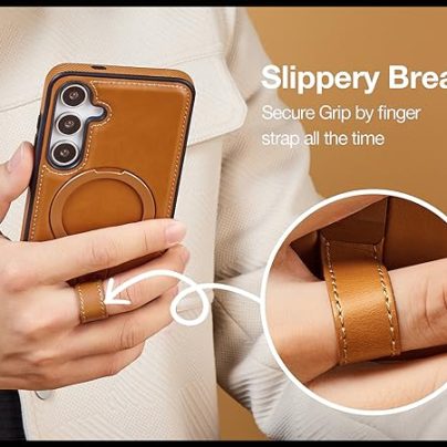 Samsung S21 Plus Leather Case With Ring Stand