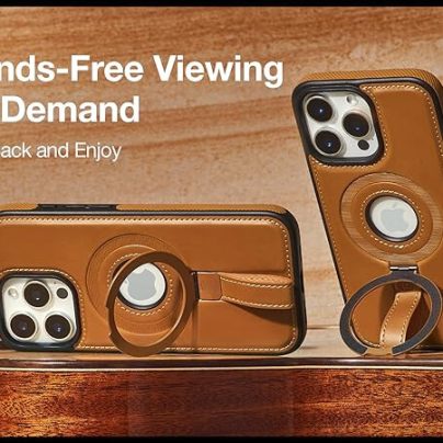 iPhone 13 Pro Max Leather Case With Ring stand