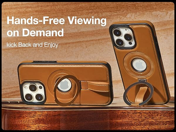 iPhone 13 Pro Max Leather Case With Ring stand