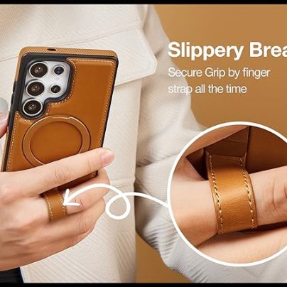 Samsung S21 Ultra Leather Case With Ringstand