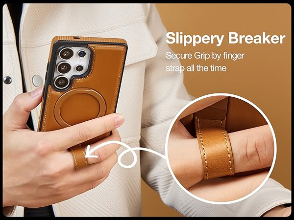 Samsung S21 Ultra Leather Case With Ringstand