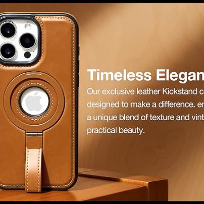 iPhone 13 Pro Max Leather Case With Ring stand