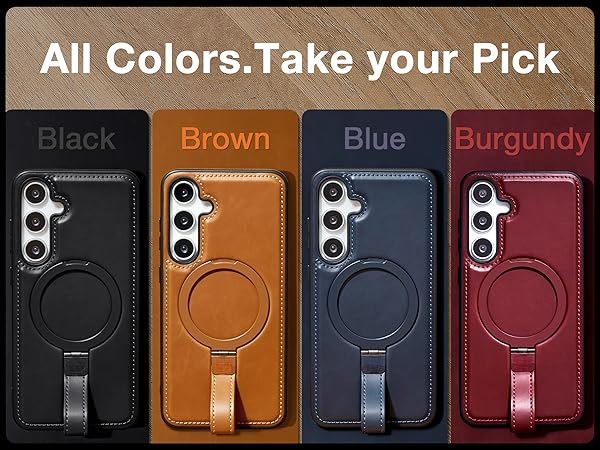 Samsung S21 Plus Leather Case With Ring Stand