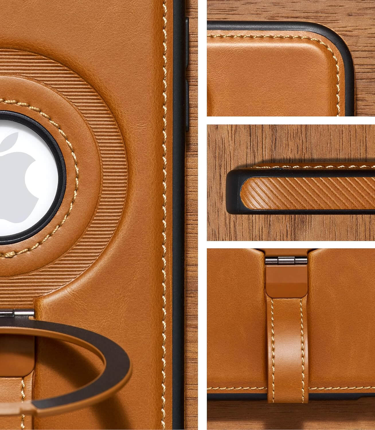 iPhone 17 Leather Case With Ring stand
