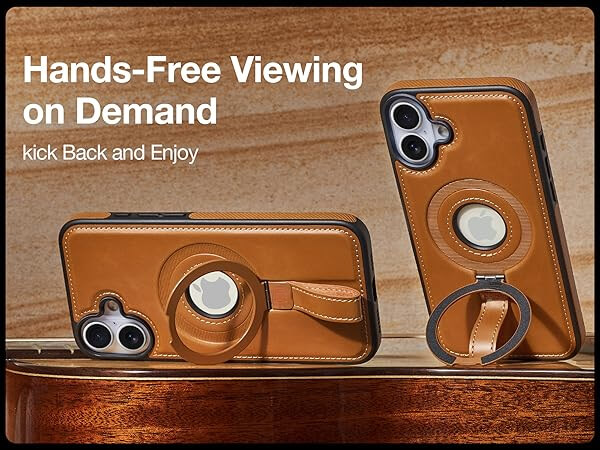 iPhone 17 Leather Case With Ring stand