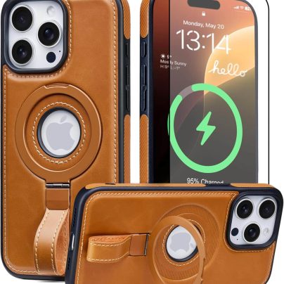 iPhone 13 Pro Max Leather Case With Ring stand