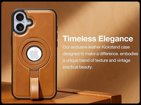 iPhone 17 Leather Case With Ring stand