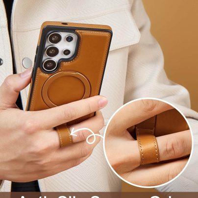 Samsung S21 Ultra Leather Case With Ringstand