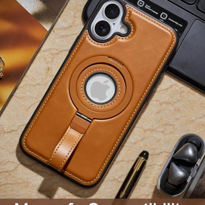 iPhone 17 Leather Case With Ring stand