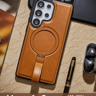 Samsung S21 Ultra Leather Case With Ringstand