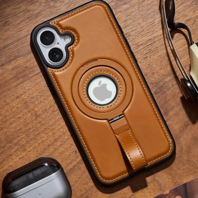 iPhone 17 Leather Case With Ring stand