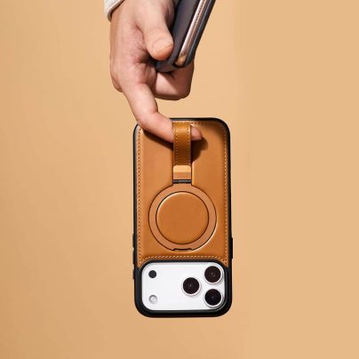 iPhone 17 Pro Max Leather Case With Ringstand
