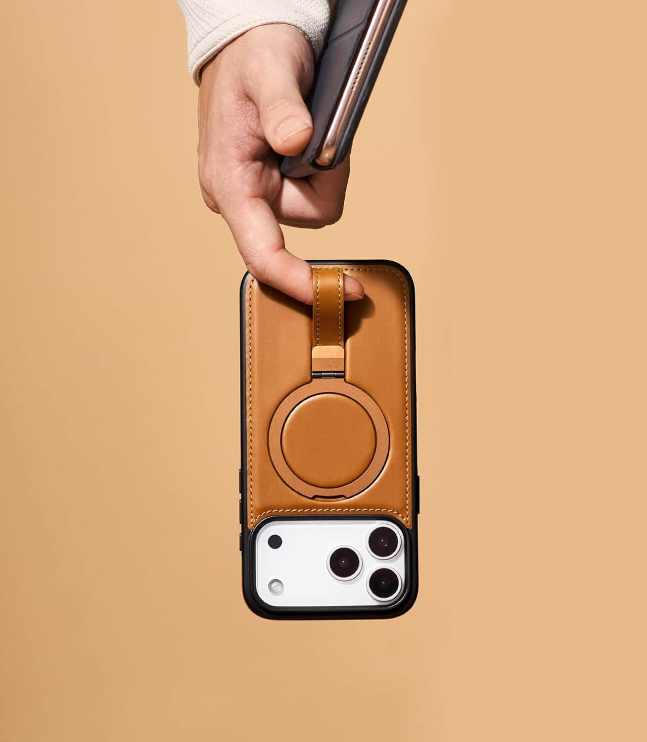 iPhone 17 Pro Max Leather Case With Ringstand