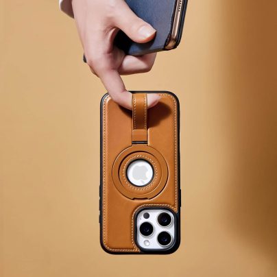 iPhone 13 Pro Max Leather Case With Ring stand