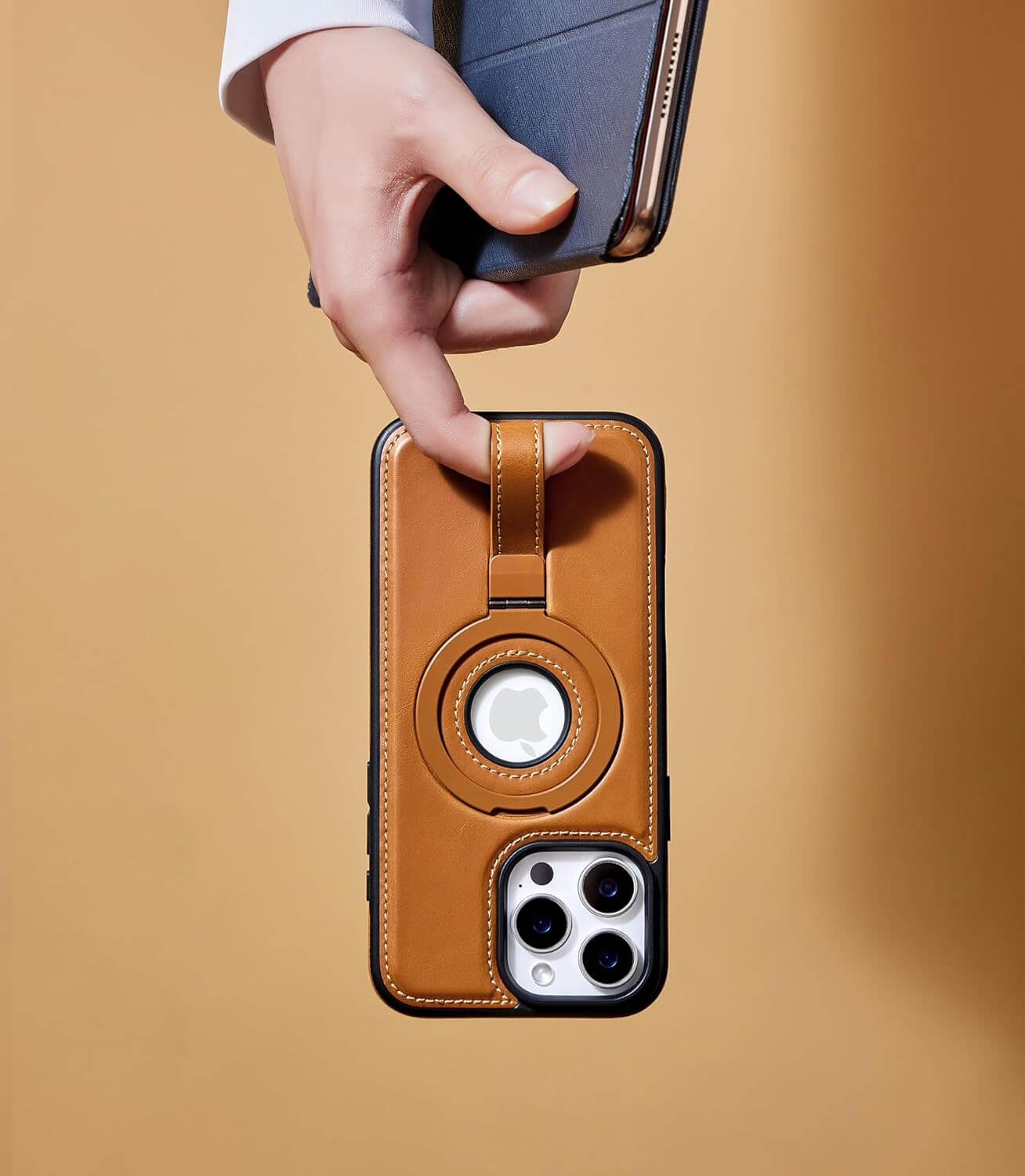 iPhone 13 Pro Max Leather Case With Ring stand