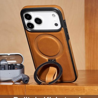 iPhone 17 Pro Max Leather Case With Ringstand