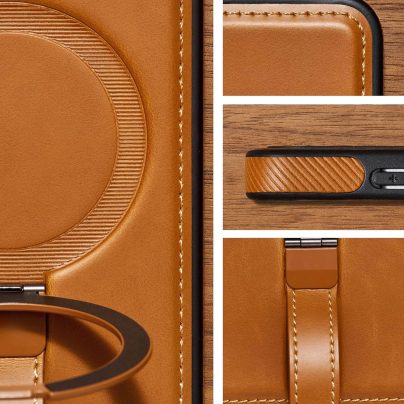 Samsung S21 Plus Leather Case With Ring Stand