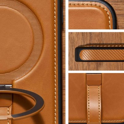 iPhone 17 Pro Max Leather Case With Ringstand