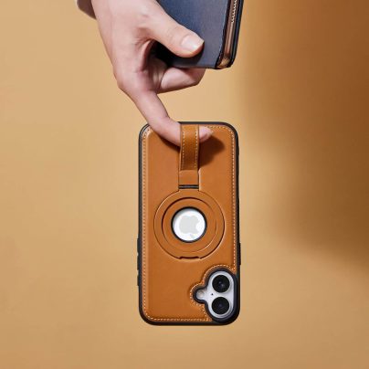 iPhone 17 Leather Case With Ring stand