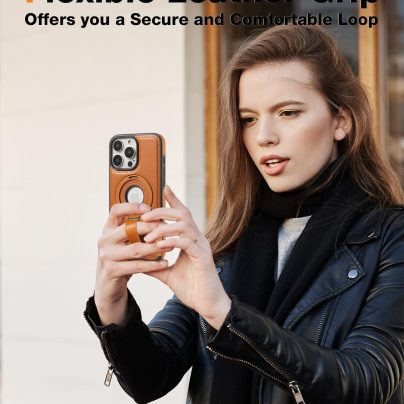 iPhone 13 Pro Max Leather Case With Ring stand