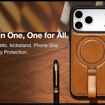 iPhone 17 Pro Max Leather Case With Ringstand