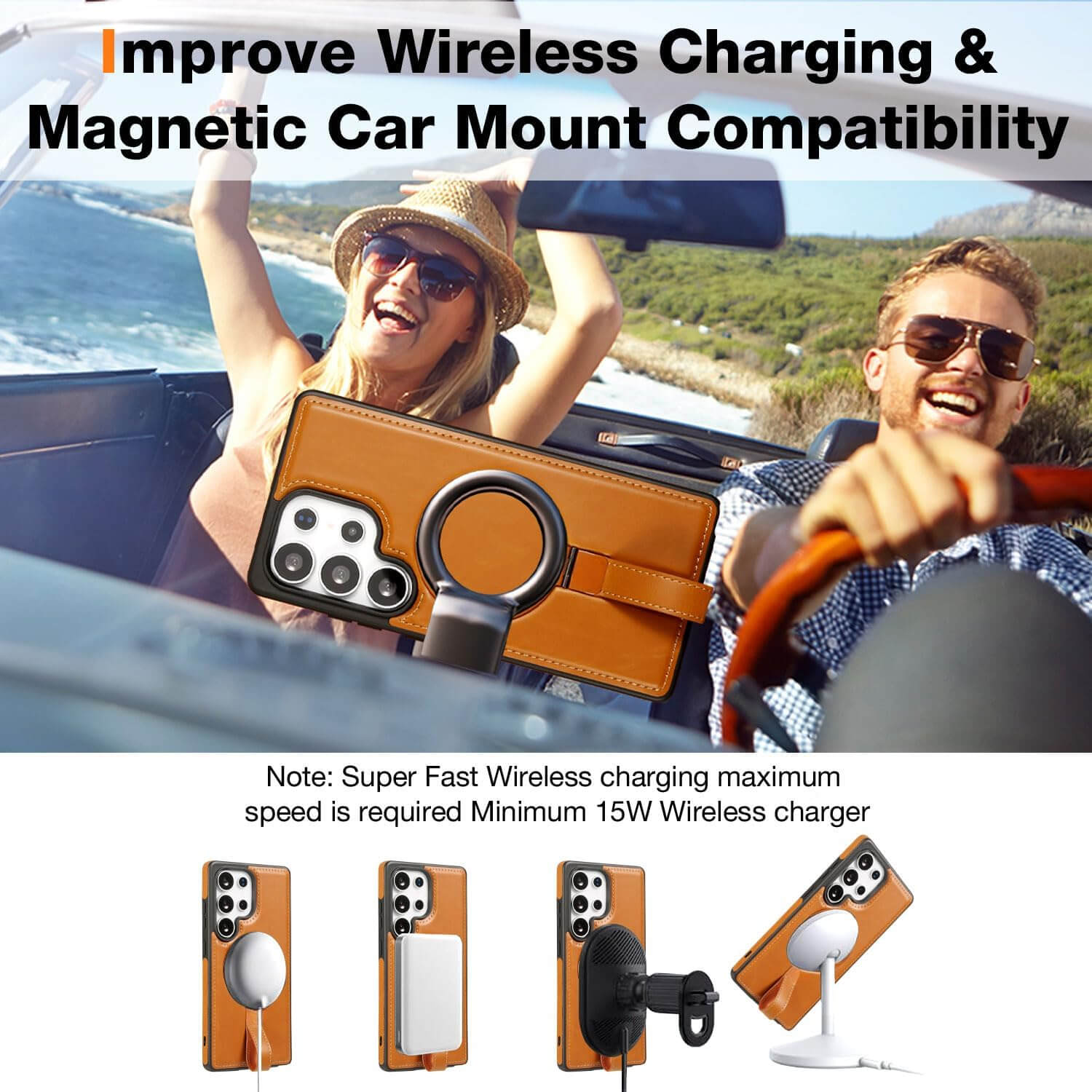 Samsung S21 Ultra Leather Case With Ringstand