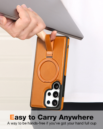 Samsung S21 Ultra Leather Case With Ringstand