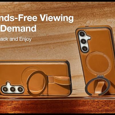 Samsung S21 Plus Leather Case With Ring Stand