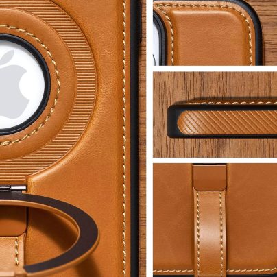 iPhone 13 Pro Max Leather Case With Ring stand