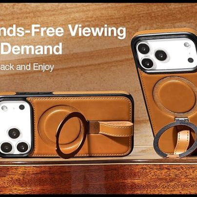 iPhone 17 Pro Max Leather Case With Ringstand