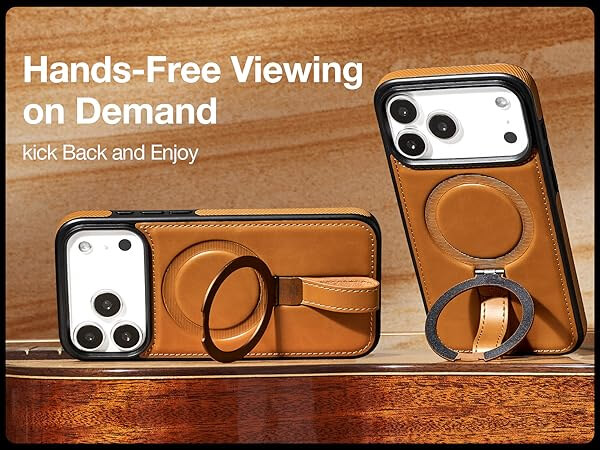 iPhone 17 Pro Max Leather Case With Ringstand