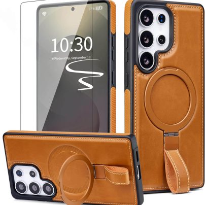 Samsung S21 Ultra Leather Case With Ringstand