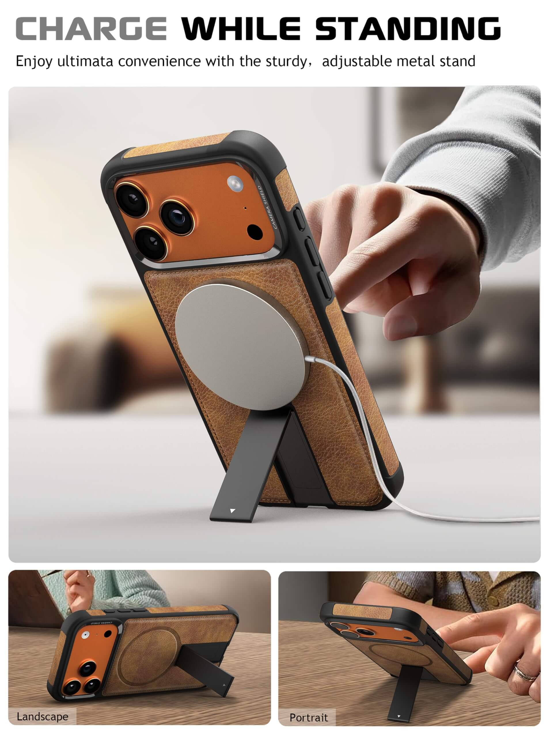 iPhone 17 Pro Max Premium Strong Armour Leather Cover